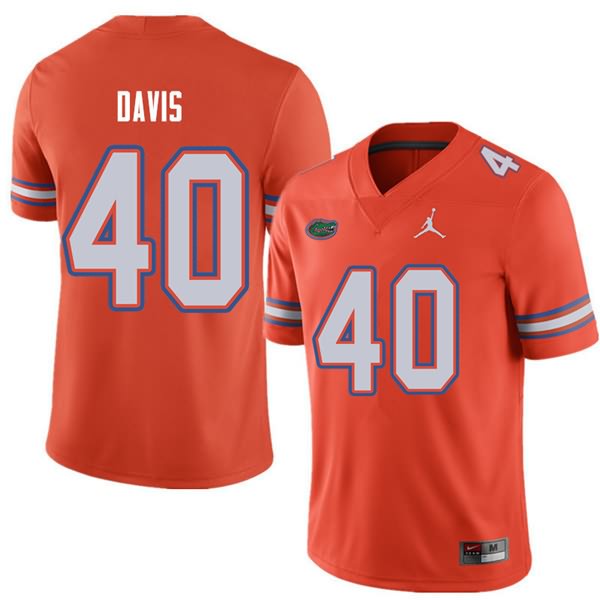 Men's NCAA Florida Gators Jarrad Davis #40 Stitched Authentic Jordan Brand Orange College Football Jersey DLU8565CO